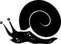 Black silhouette of cartoon ramshorn snail Royalty Free Stock Photo